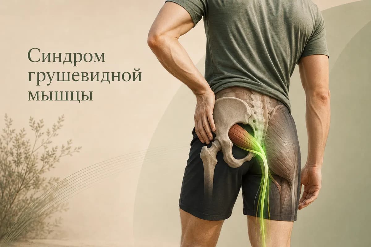 Обложка статьи «Синдром грушевидной мышцы: когда болит не спина, а ягодица»